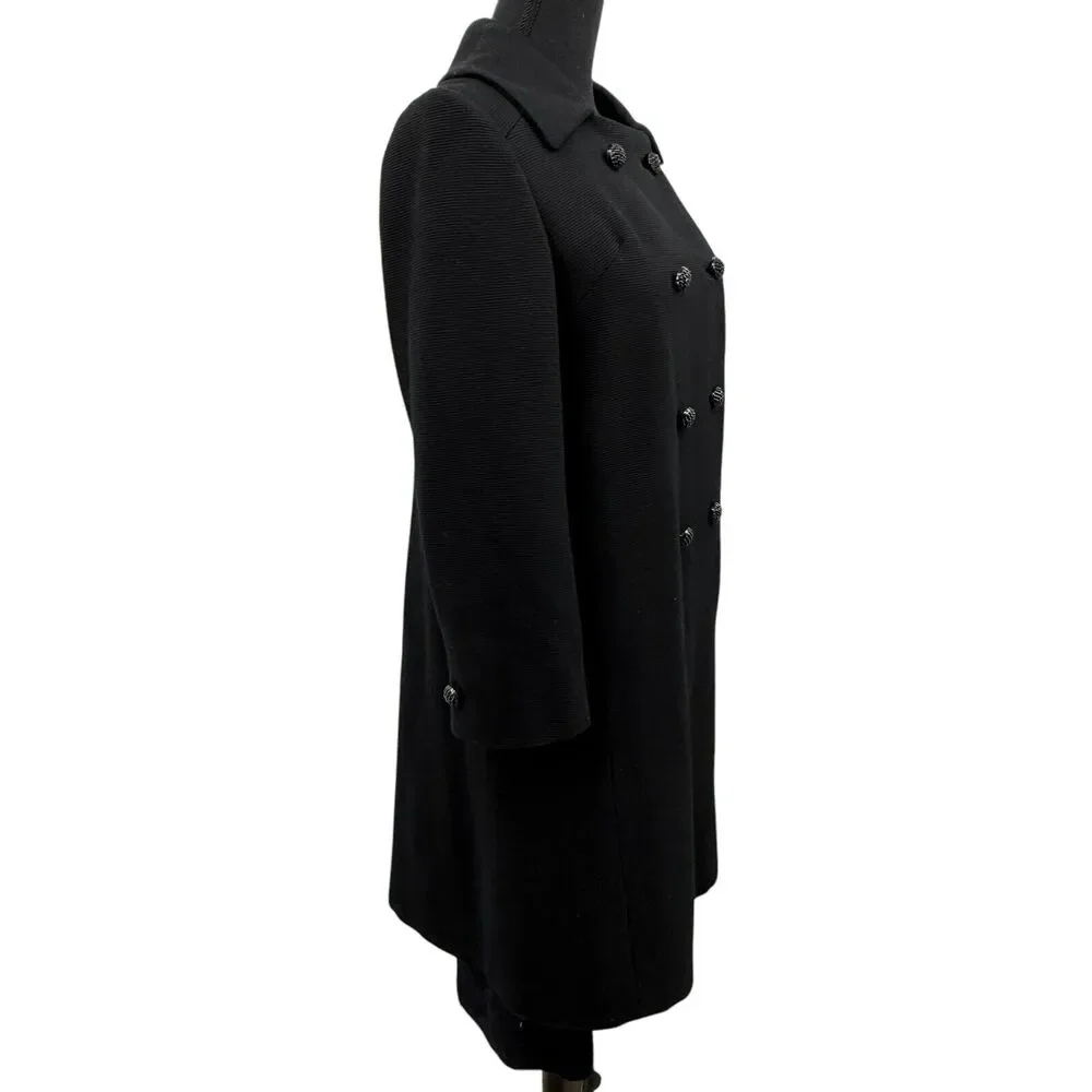 Vintage Prago Guyes Black Double Breasted Wool Lined Coat 60s‎ 70s